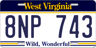 WV license plate 8NP743