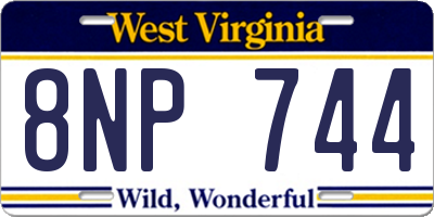 WV license plate 8NP744