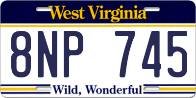 WV license plate 8NP745