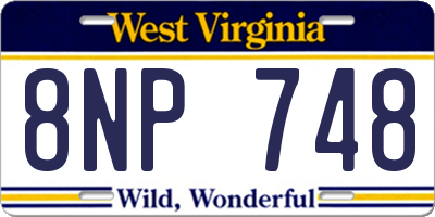WV license plate 8NP748