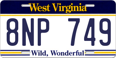 WV license plate 8NP749
