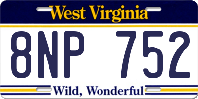 WV license plate 8NP752