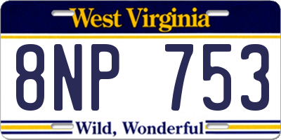 WV license plate 8NP753