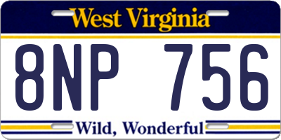 WV license plate 8NP756