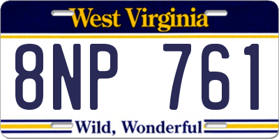 WV license plate 8NP761