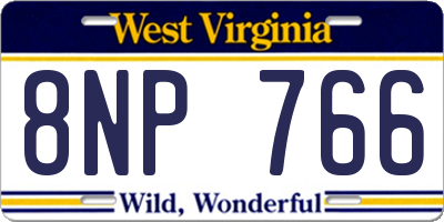 WV license plate 8NP766