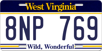 WV license plate 8NP769