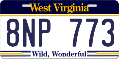 WV license plate 8NP773