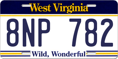 WV license plate 8NP782