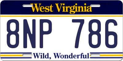 WV license plate 8NP786
