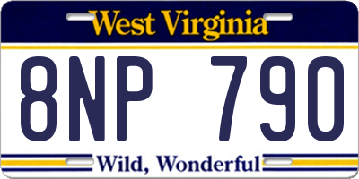 WV license plate 8NP790