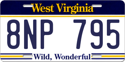WV license plate 8NP795