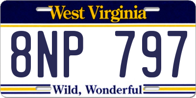 WV license plate 8NP797