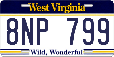 WV license plate 8NP799