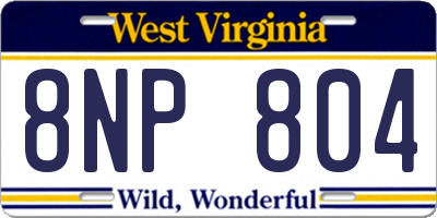 WV license plate 8NP804