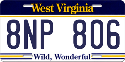 WV license plate 8NP806