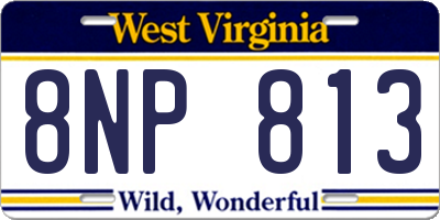 WV license plate 8NP813