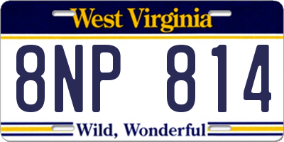 WV license plate 8NP814