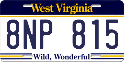 WV license plate 8NP815