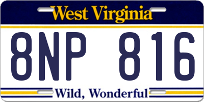 WV license plate 8NP816
