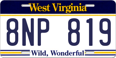 WV license plate 8NP819