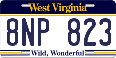 WV license plate 8NP823