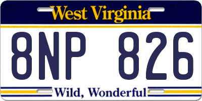 WV license plate 8NP826