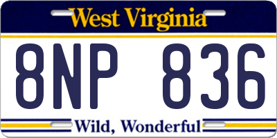 WV license plate 8NP836
