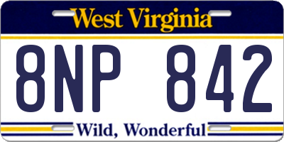 WV license plate 8NP842