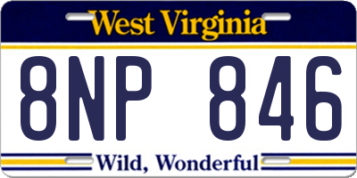 WV license plate 8NP846
