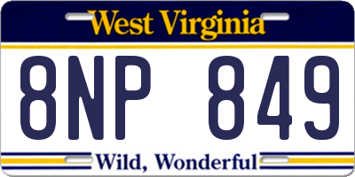 WV license plate 8NP849