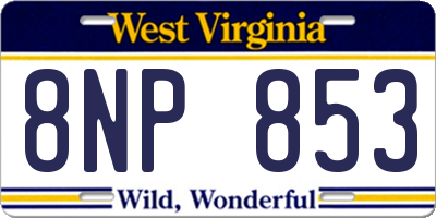 WV license plate 8NP853