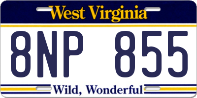 WV license plate 8NP855