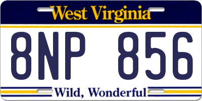 WV license plate 8NP856