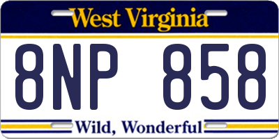 WV license plate 8NP858