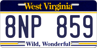 WV license plate 8NP859