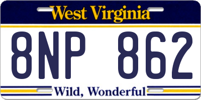 WV license plate 8NP862
