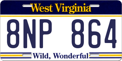 WV license plate 8NP864