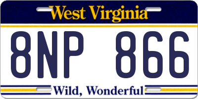 WV license plate 8NP866