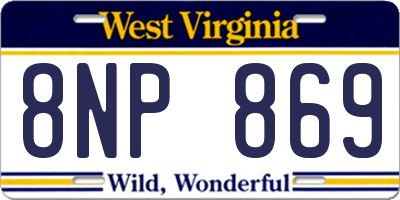 WV license plate 8NP869