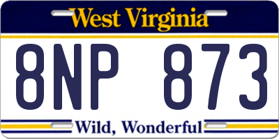 WV license plate 8NP873
