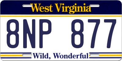 WV license plate 8NP877