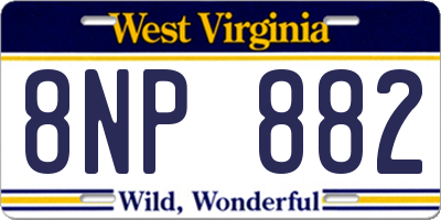 WV license plate 8NP882
