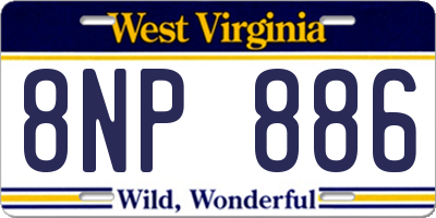 WV license plate 8NP886