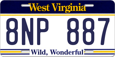 WV license plate 8NP887
