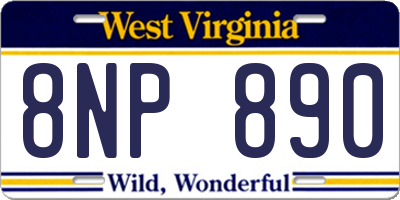 WV license plate 8NP890