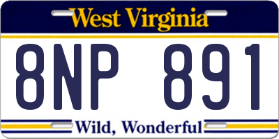 WV license plate 8NP891