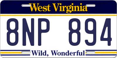 WV license plate 8NP894