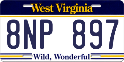 WV license plate 8NP897