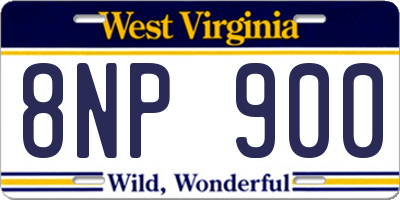 WV license plate 8NP900